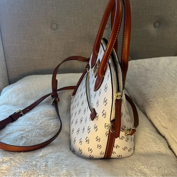 Dooney & Bourke Gretta Domed Satchel in Bone. - Picture 11 of 15